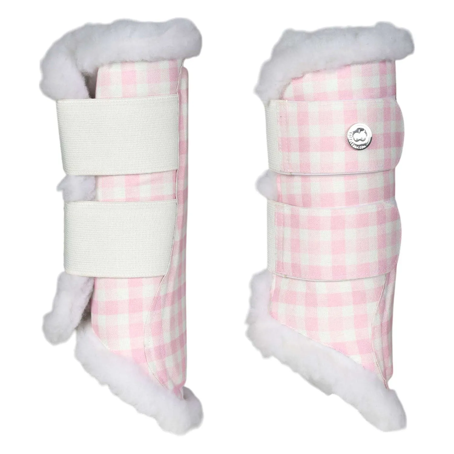 Dapplebay Gingham peesbeschermers roze-wit XL