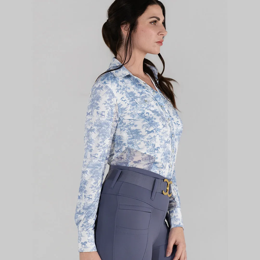 Dapplebay Equestrian Toile western blouse moonrise stretch