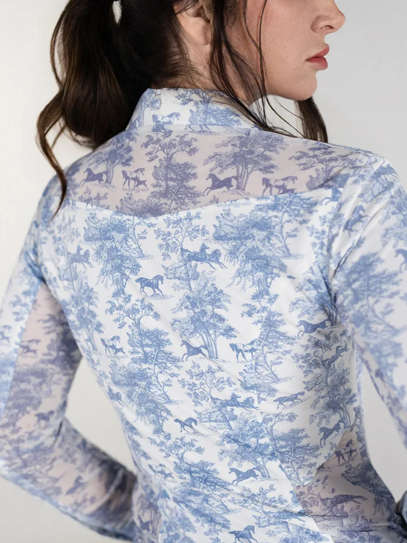 Dapplebay Equestrian Toile western blouse moonrise stretch