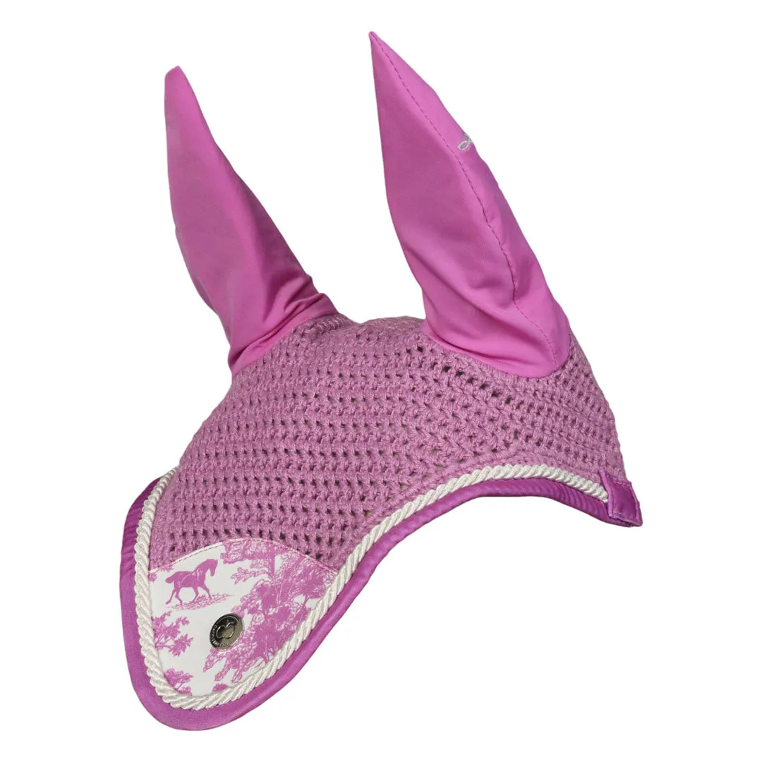 Dapplebay Equestrian Toile vliegenkap roze wit Full