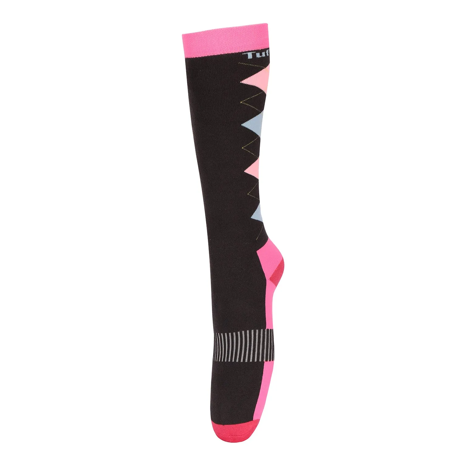 TuffRider Neon Winter Argyle paardrijsokken neon peach dik