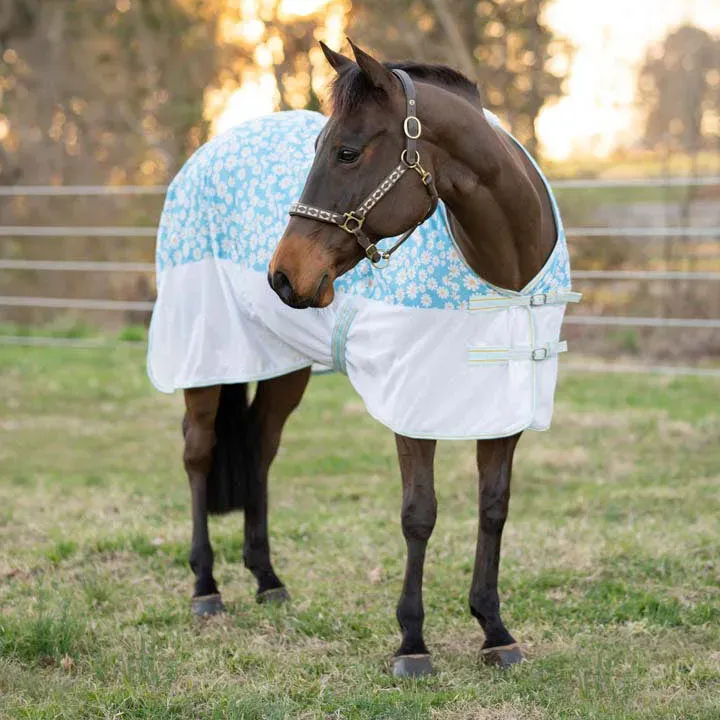 TuffRider Comfy Plus vliegendeken daisy print met singels