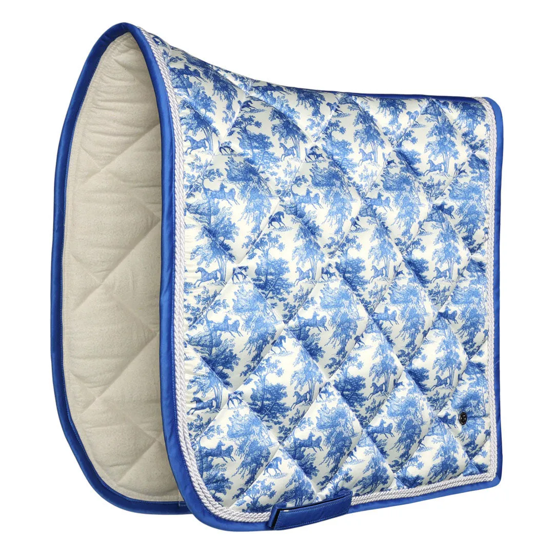 Dapplebay Equestrian Toile dressuur zadeldek blauw wit
