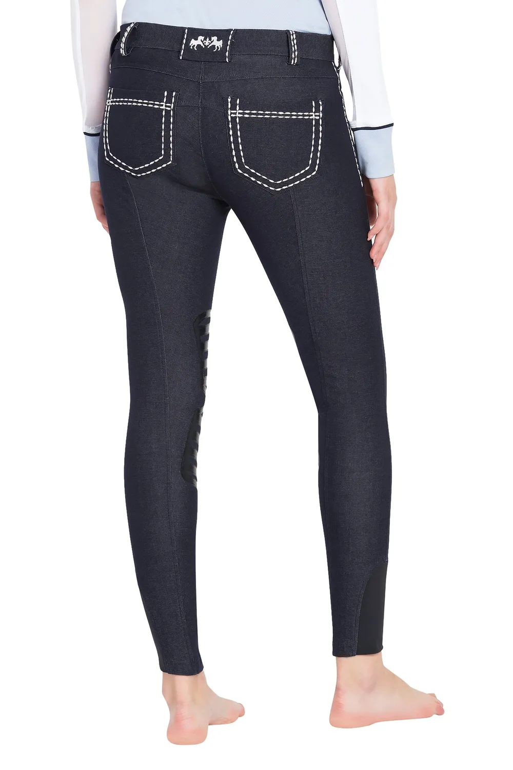 Equine Couture Alice denim rijbroek dames navy geborduurd