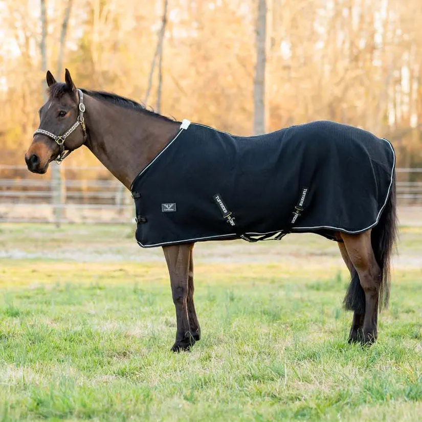 TuffRider Waffle Weave katoenen stalzweetdeken Navy