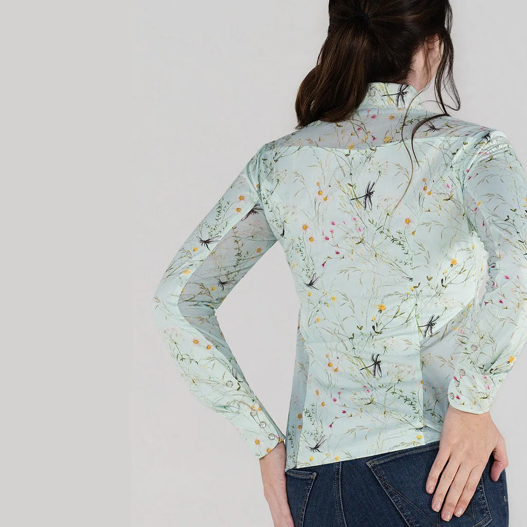 Dapplebay Dragonfly Meadow western rijshirt groen