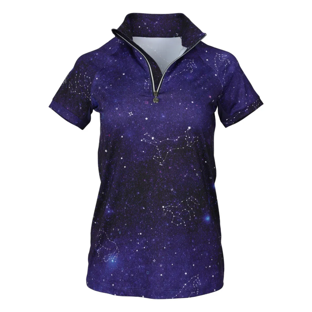 Dapplebay Constellation 1/4 Zip rijshirt korte mouw navy