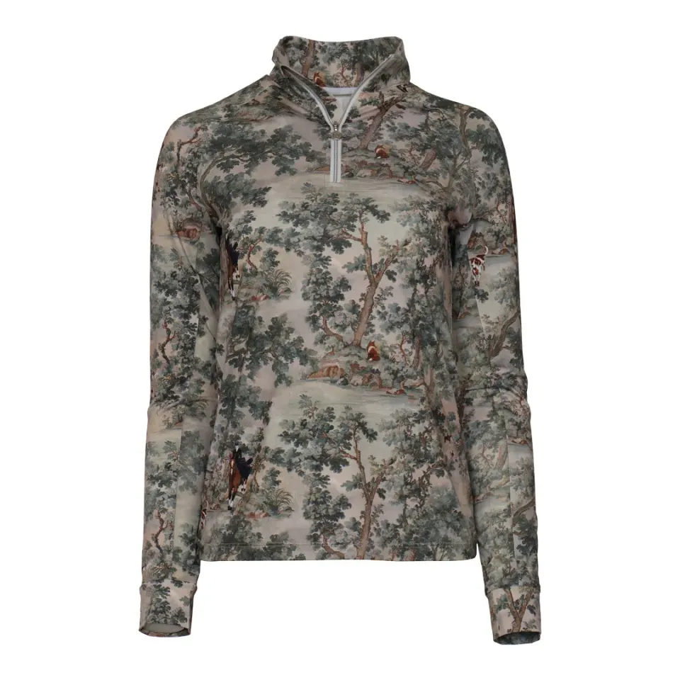 Dapplebay Hunt Tapestry 1/4 Zip rijtop multi lange mouw