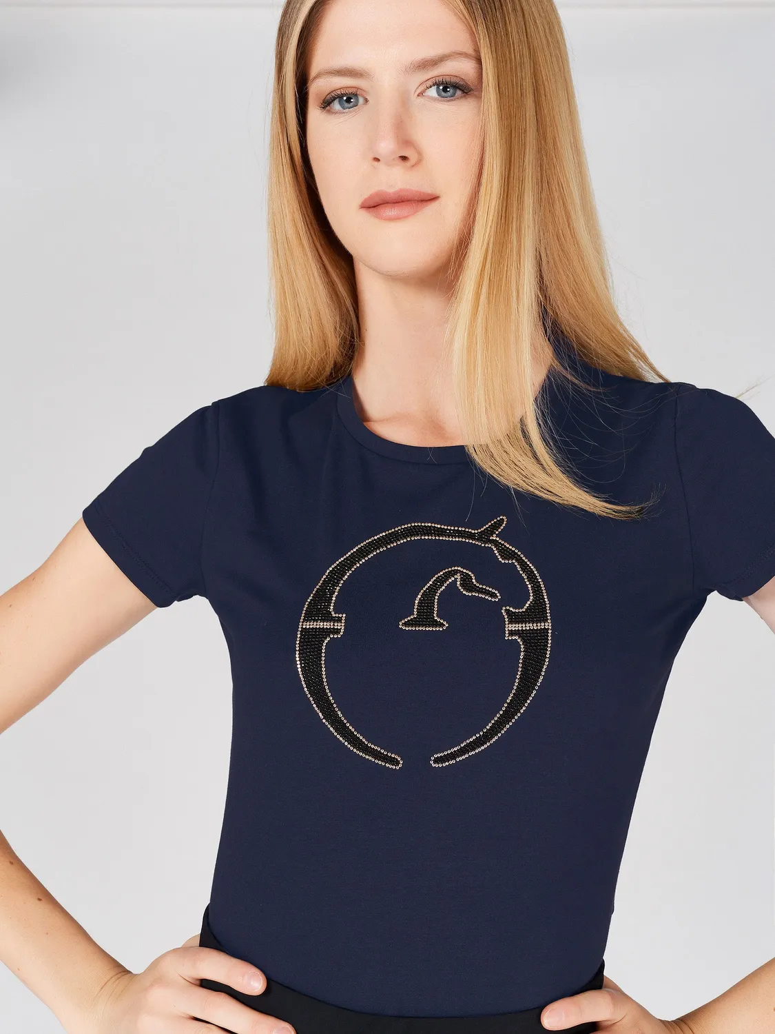 Vestrum Cecina t-shirt dames katoen met strasslogo