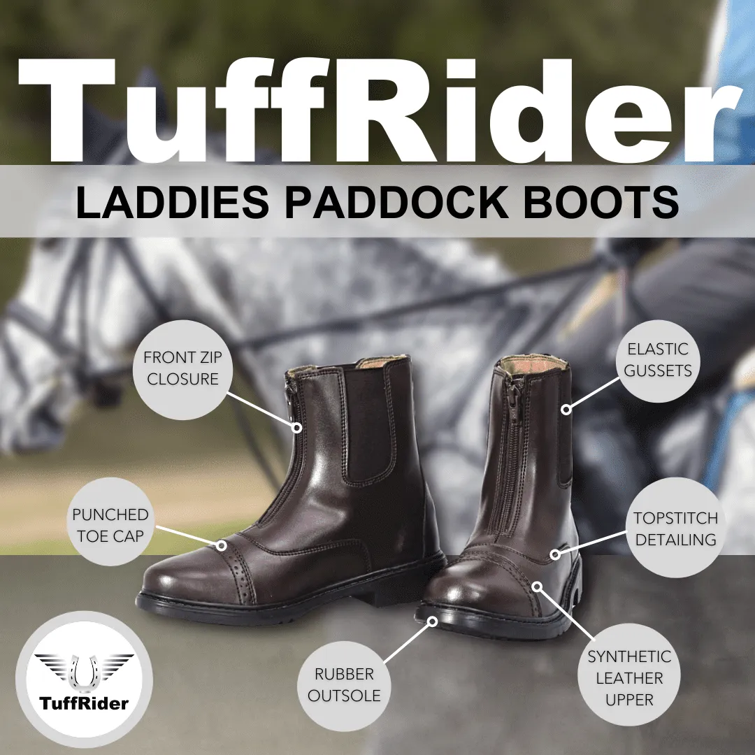 TuffRider Starter Front Zip rijlaarzen zwart waterdicht