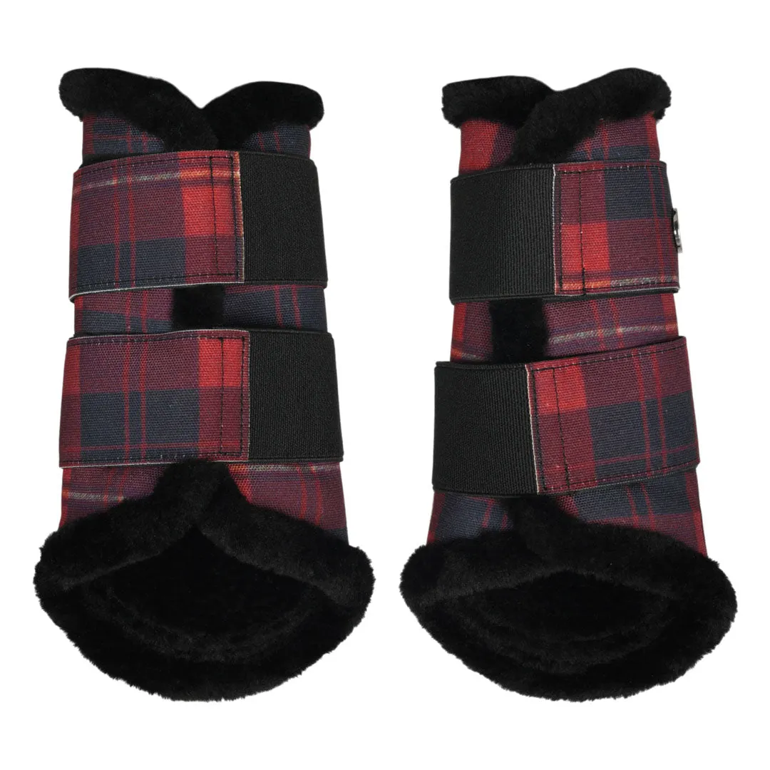 Dapplebay Holiday Plaid peesbeschermers Rood ruit bont