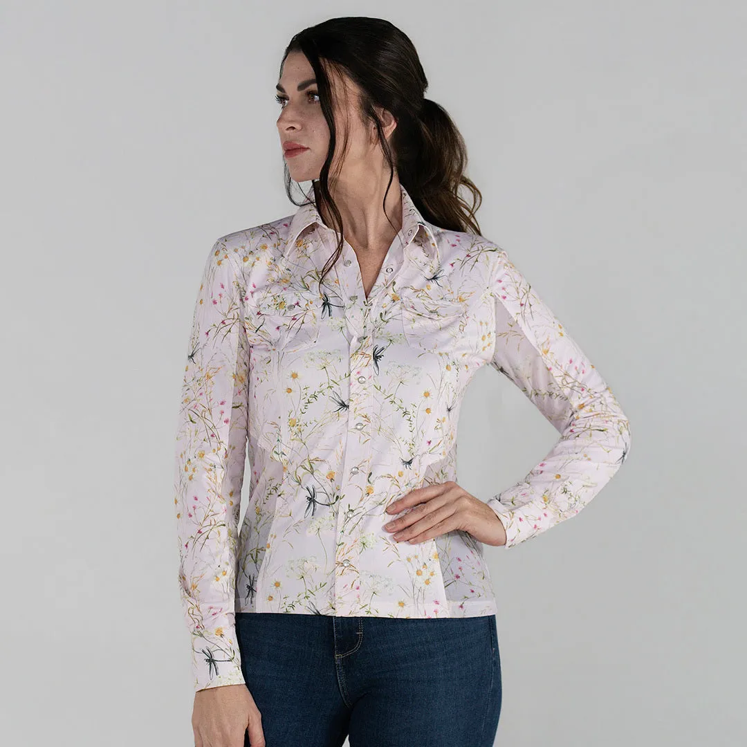 Dapplebay Dragonfly Meadow western blouse lichtroze