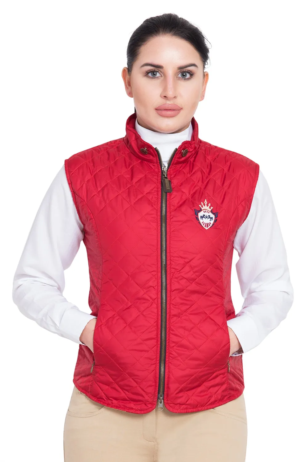 Equine Couture Denisson bodywarmer beige 3XL gewatteerd
