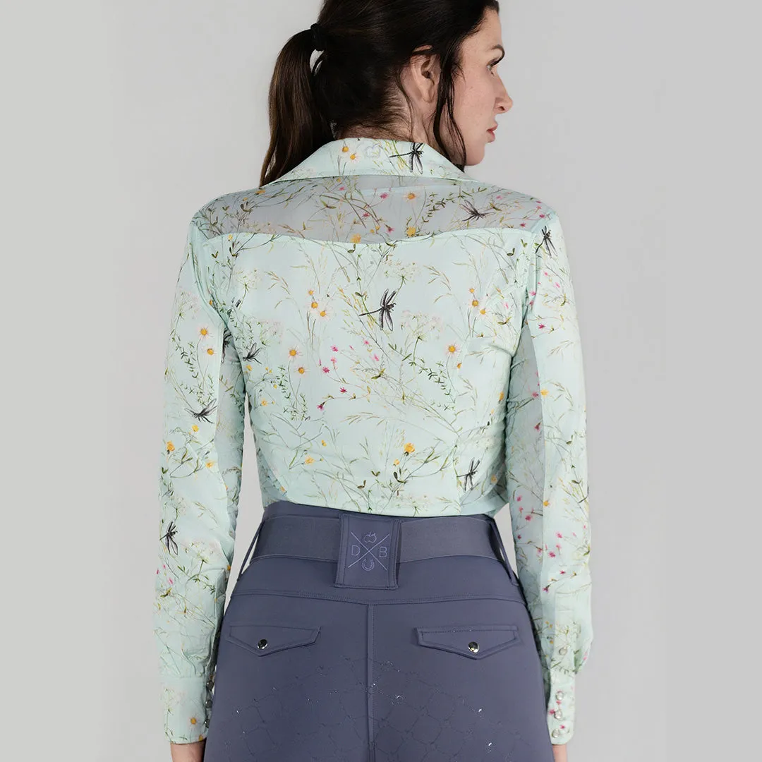 Dapplebay Dragonfly Meadow western rijshirt groen