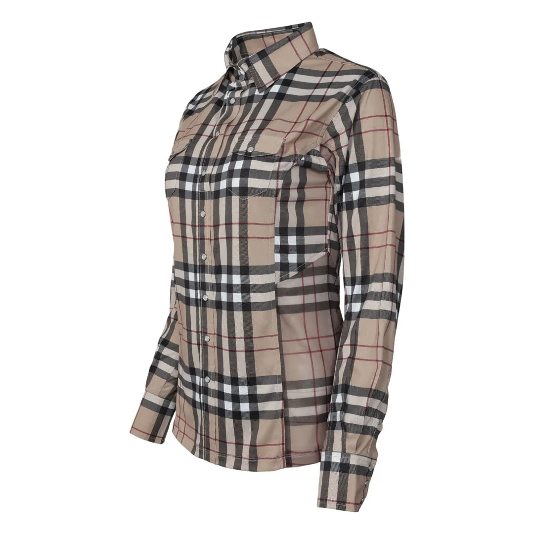 Dapplebay Holiday Plaid westernblouse groen stretch