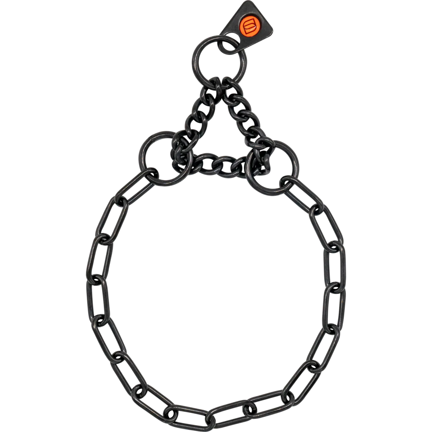 Herm Sprenger honden halsketting zwart 2,0 mm met stop