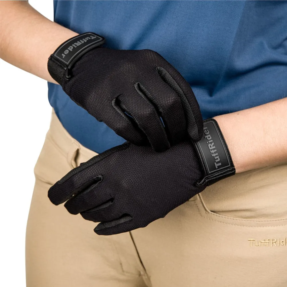 TuffRider Cool Flow Air Mesh dames rijhandschoenen zwart XL luchtig