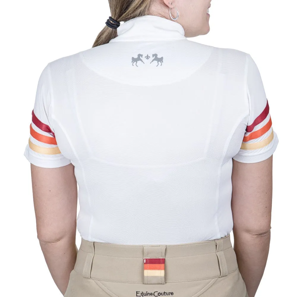 Equine Couture Gradient wedstrijdshirt wit-rood KM