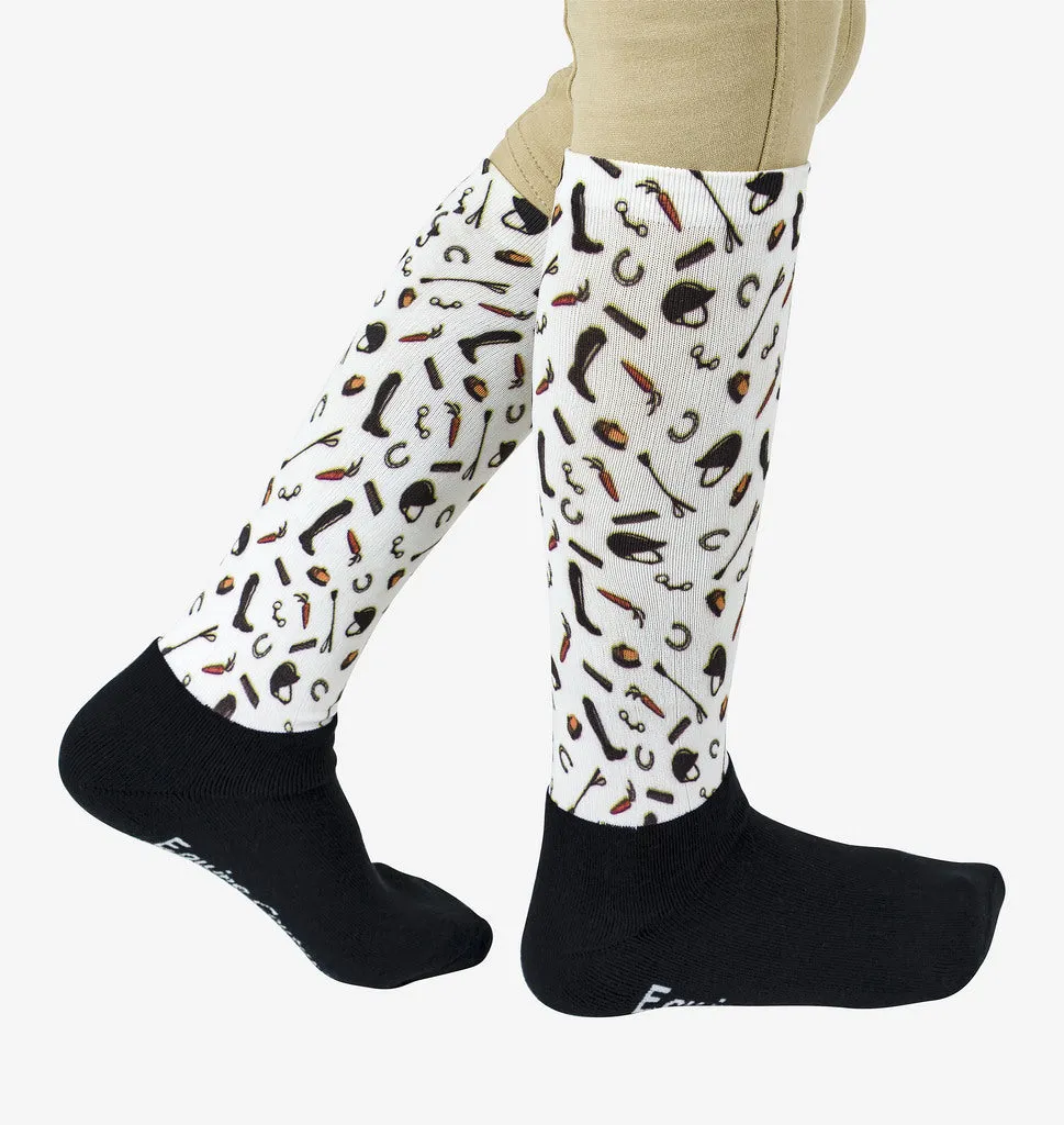 Equine Couture OTC laarzensokken kind print kniekousen