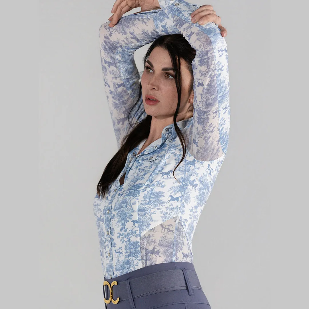 Dapplebay Equestrian Toile western blouse moonrise stretch