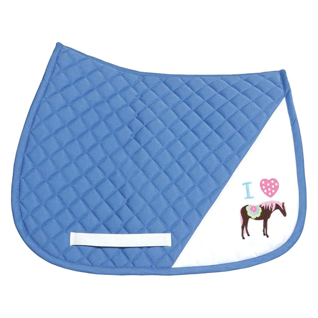 TuffRider I Heart Pony Girl zadeldek wit diamant