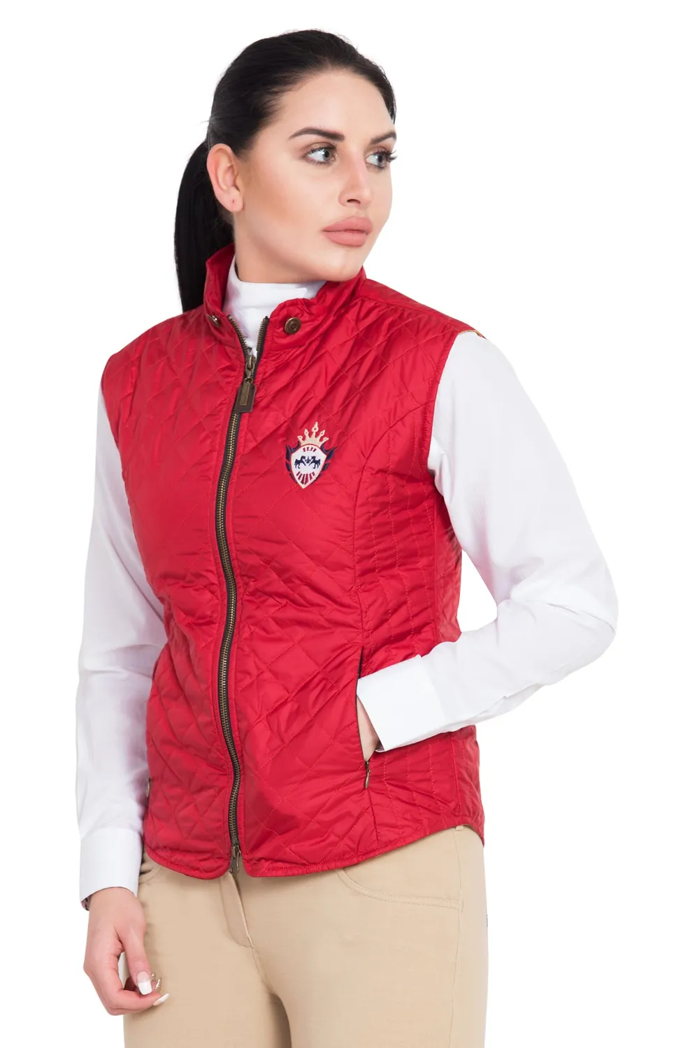 Equine Couture Denisson bodywarmer beige 3XL gewatteerd