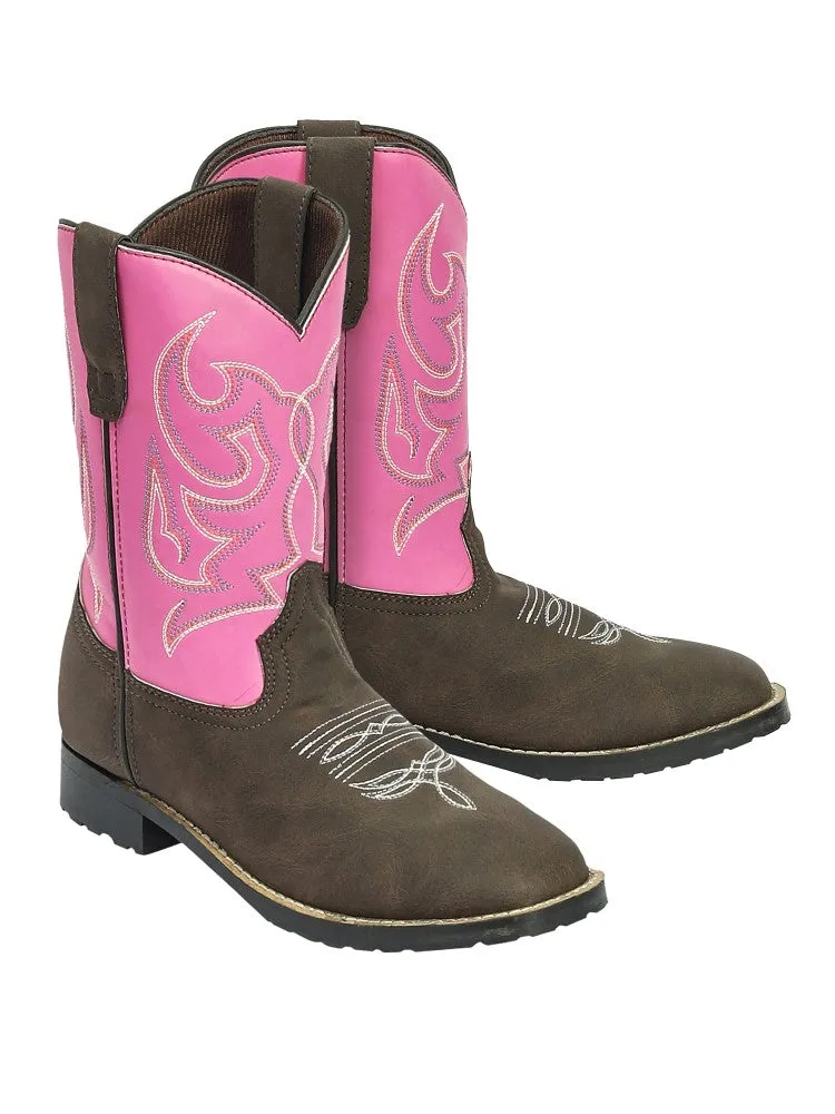 TuffRider Voyageurs kinder westernlaarzen mocha roze