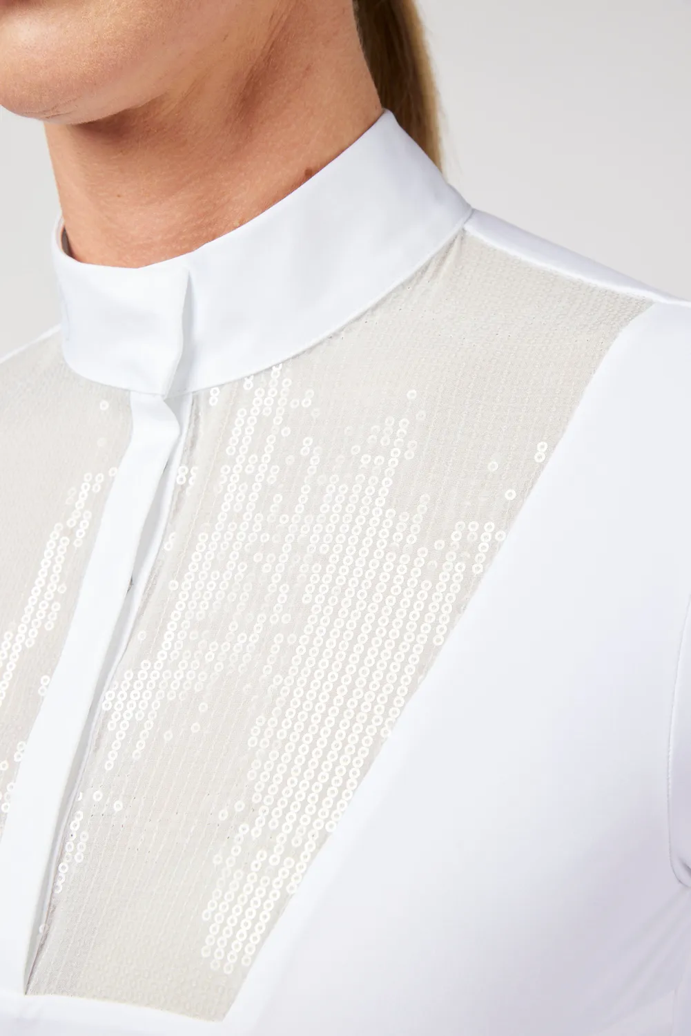Vestrum Nigata wedstrijdshirt lange mouw dames wit pailletten