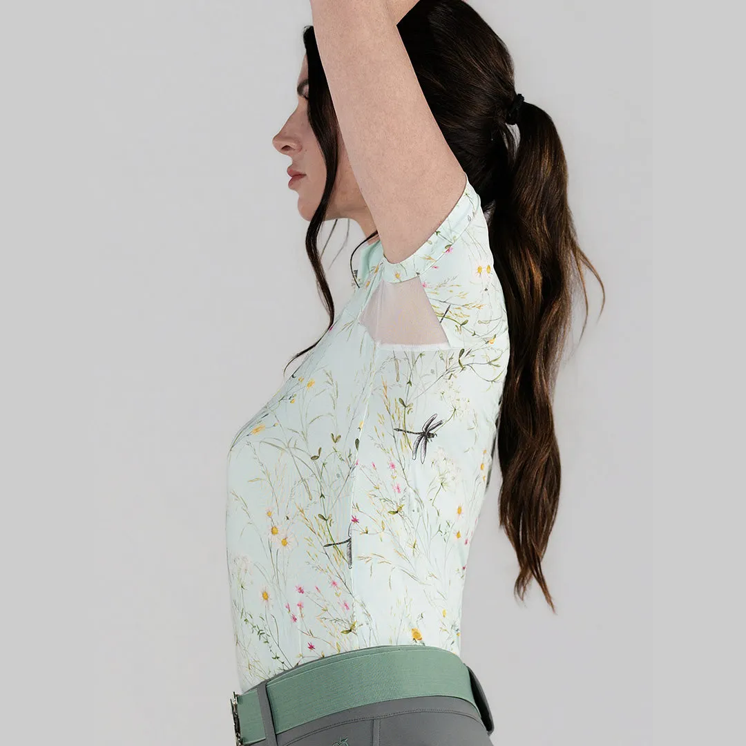 Dapplebay Dragonfly Meadow 1/4 Zip rijtop groen korte mouw