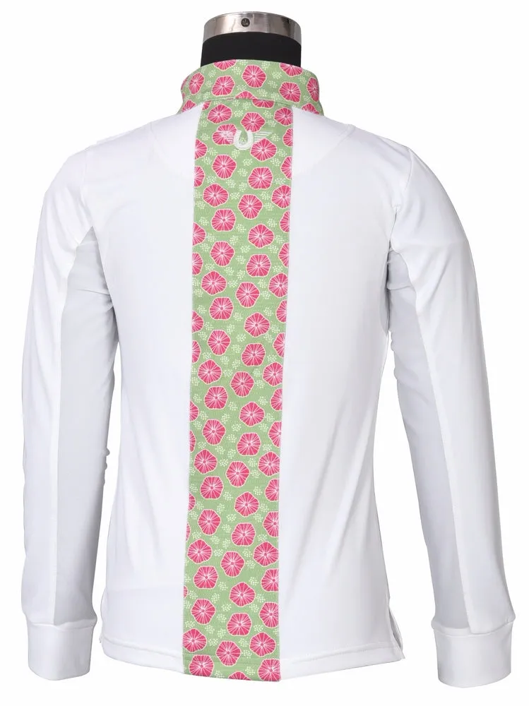 TuffRider Athena EquiCool kinder rijshirt wit/oranje uv