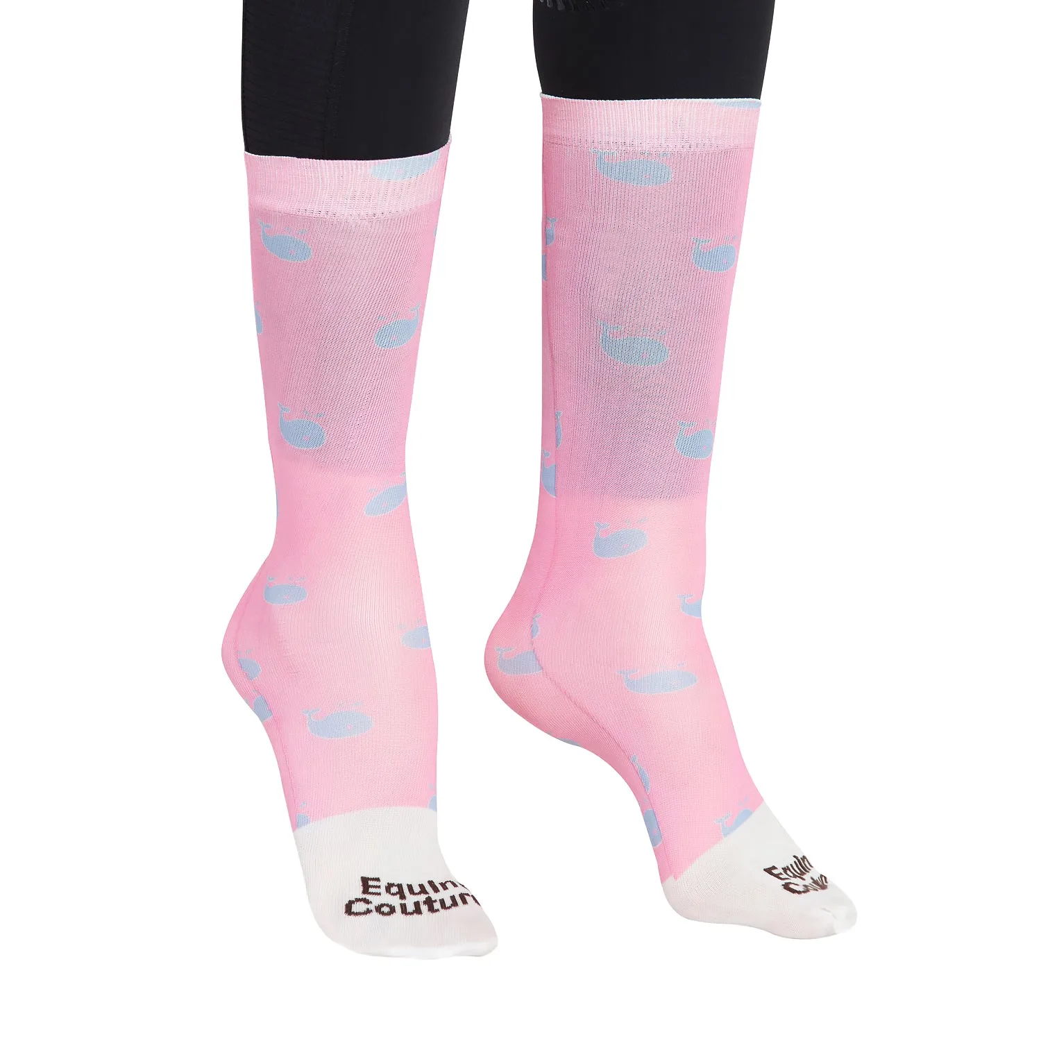 Equine Couture Ladies Whales rijsokken roze bamboe