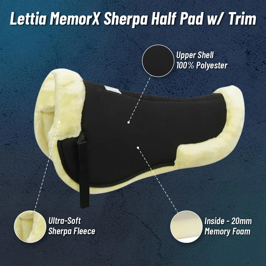 Lettia MemorX Sherpa half pad zwart STD memory foam