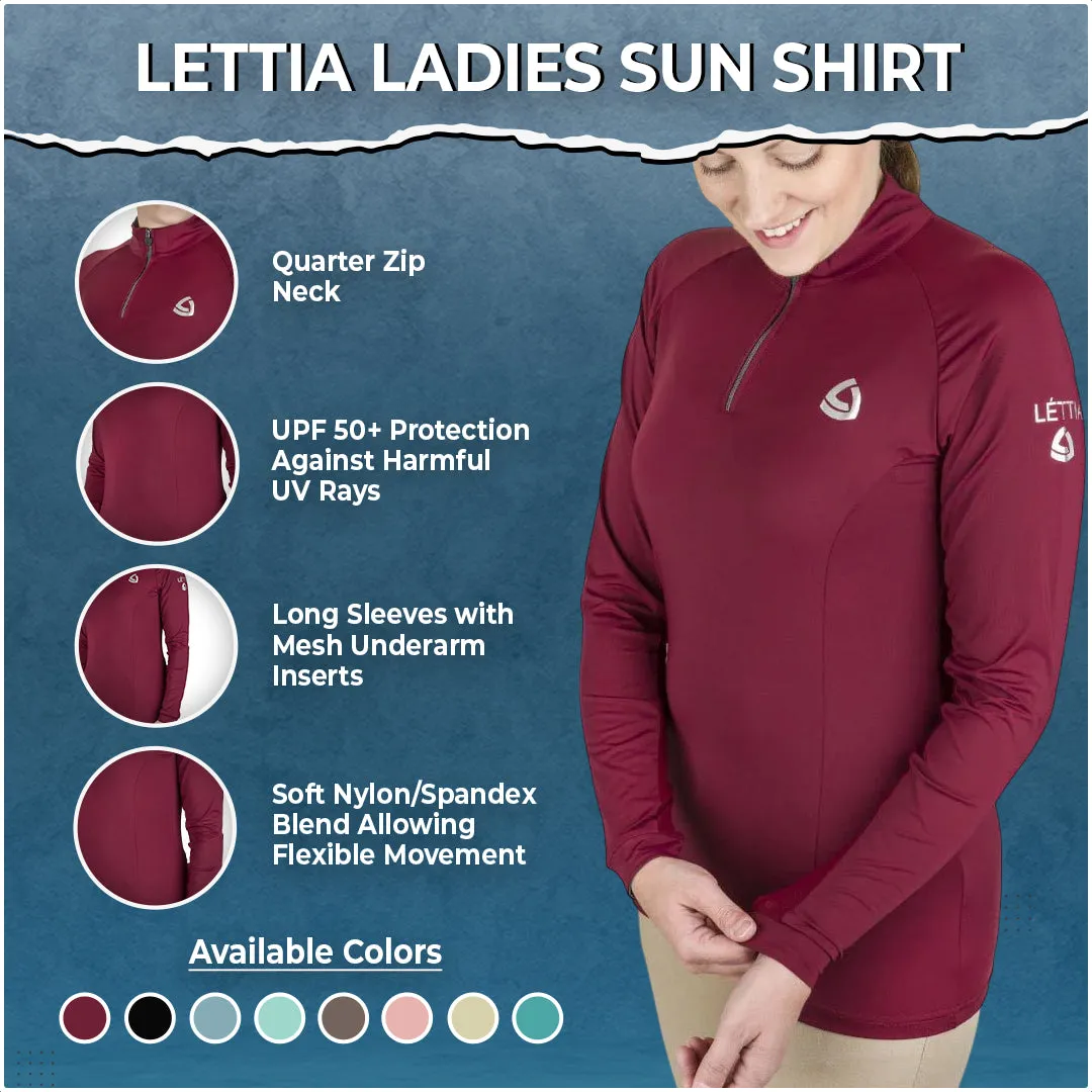 Lettia Shadow dames zonneshirt UPF50+ quarter-zip