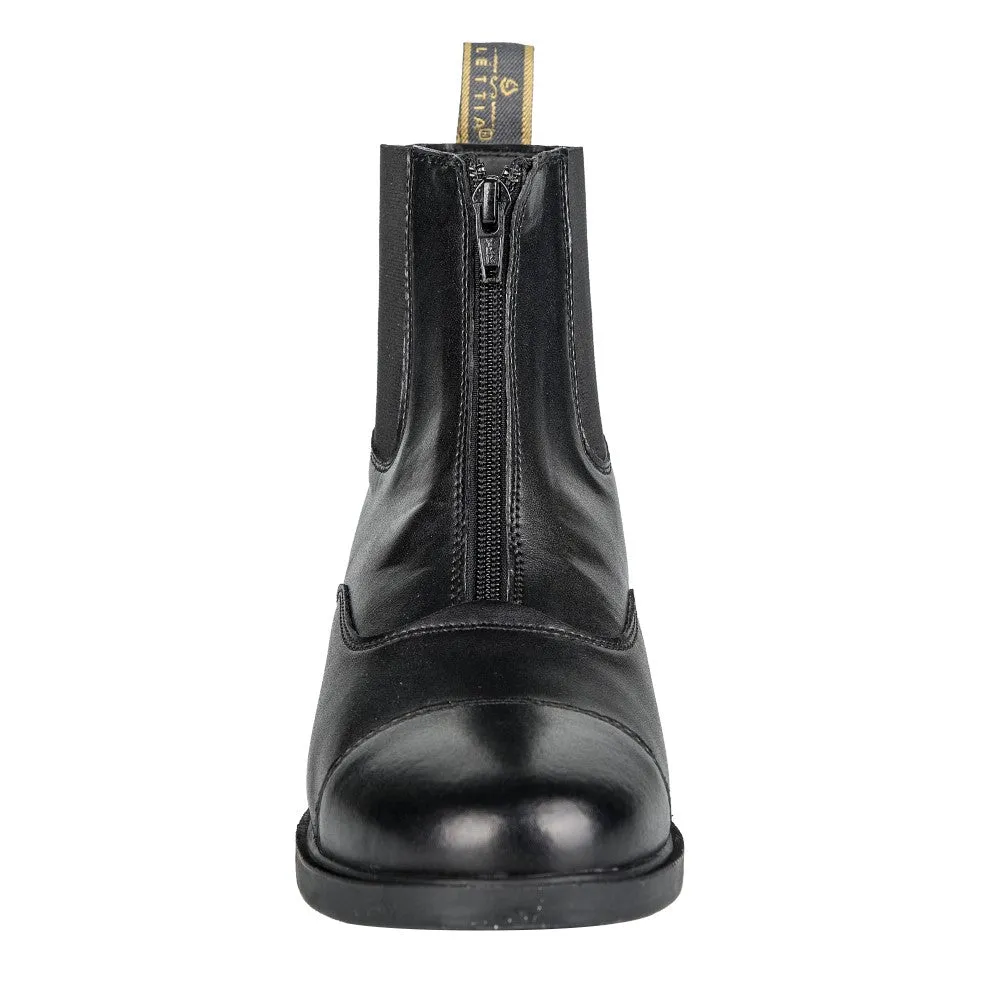 Lettia Ladies Zip jodhpurschoenen zwart waterdicht