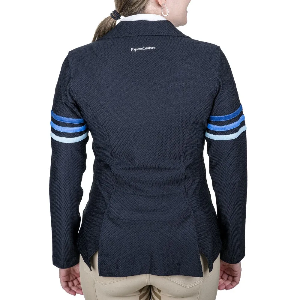 Equine Couture EquiVent Gradient wedstrijdjas zwart-rood mesh