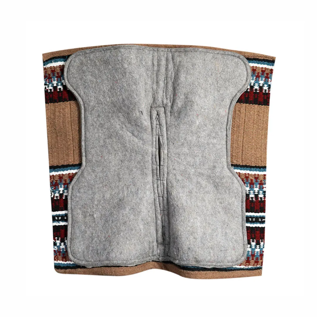 TuffRider Contoured Double Weave western zadelpad bruin 34x36 wol