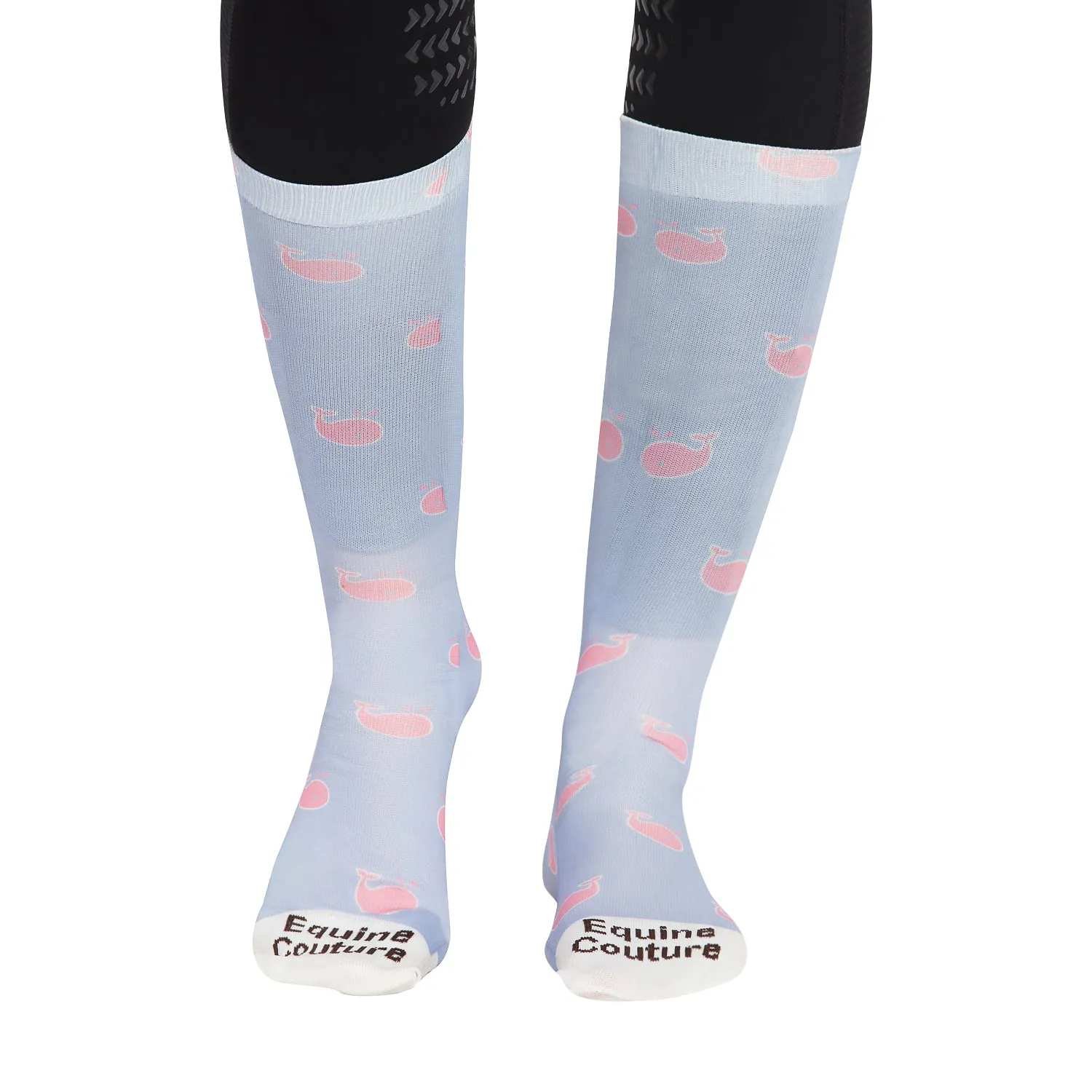 Equine Couture Ladies Whales rijsokken roze bamboe