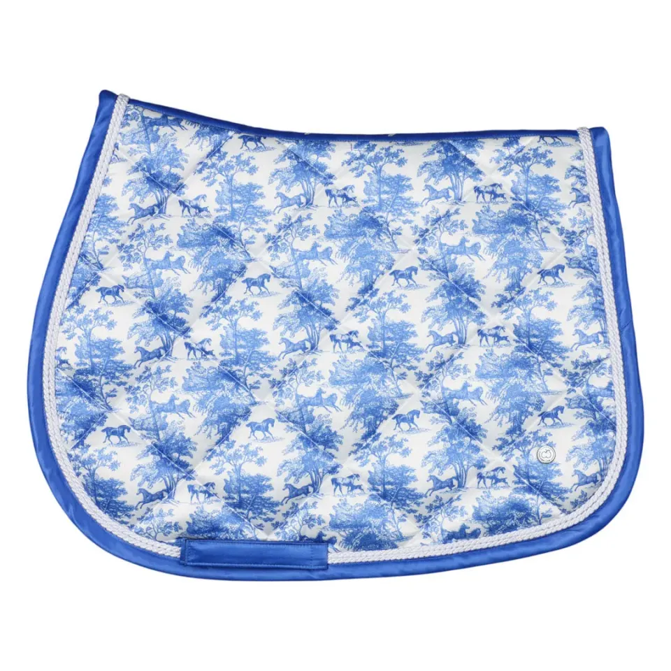 Dapplebay Toile Jump zadeldek Full Blauw/Wit nonslip