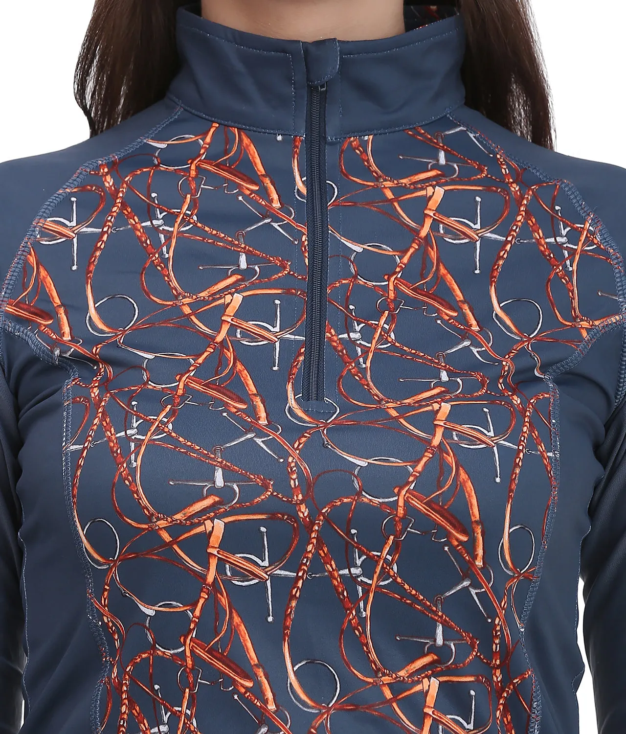 Equine Couture Snaffle Bridles Sport sportshirt navy 2X UV
