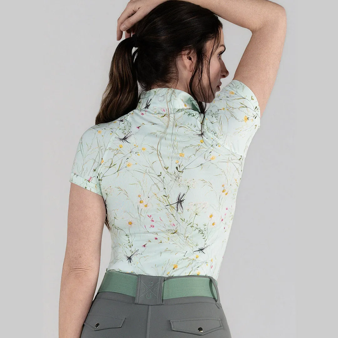 Dapplebay Dragonfly Meadow 1/4 Zip rijtop groen korte mouw