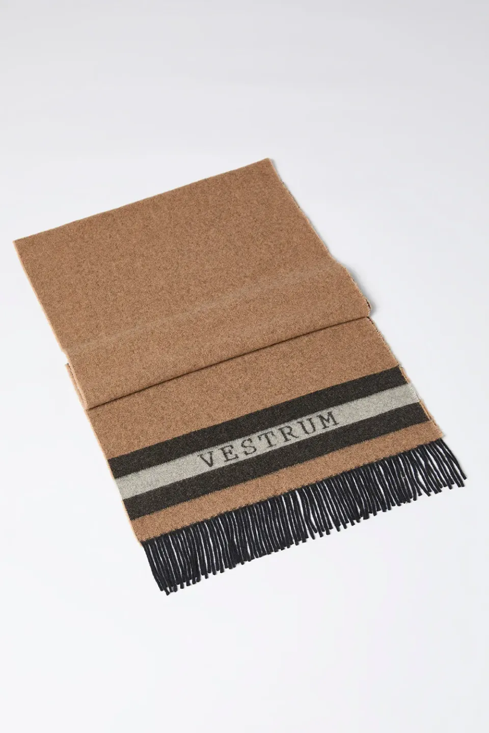 Vestrum Predaia sjaal cashmere corten met franje