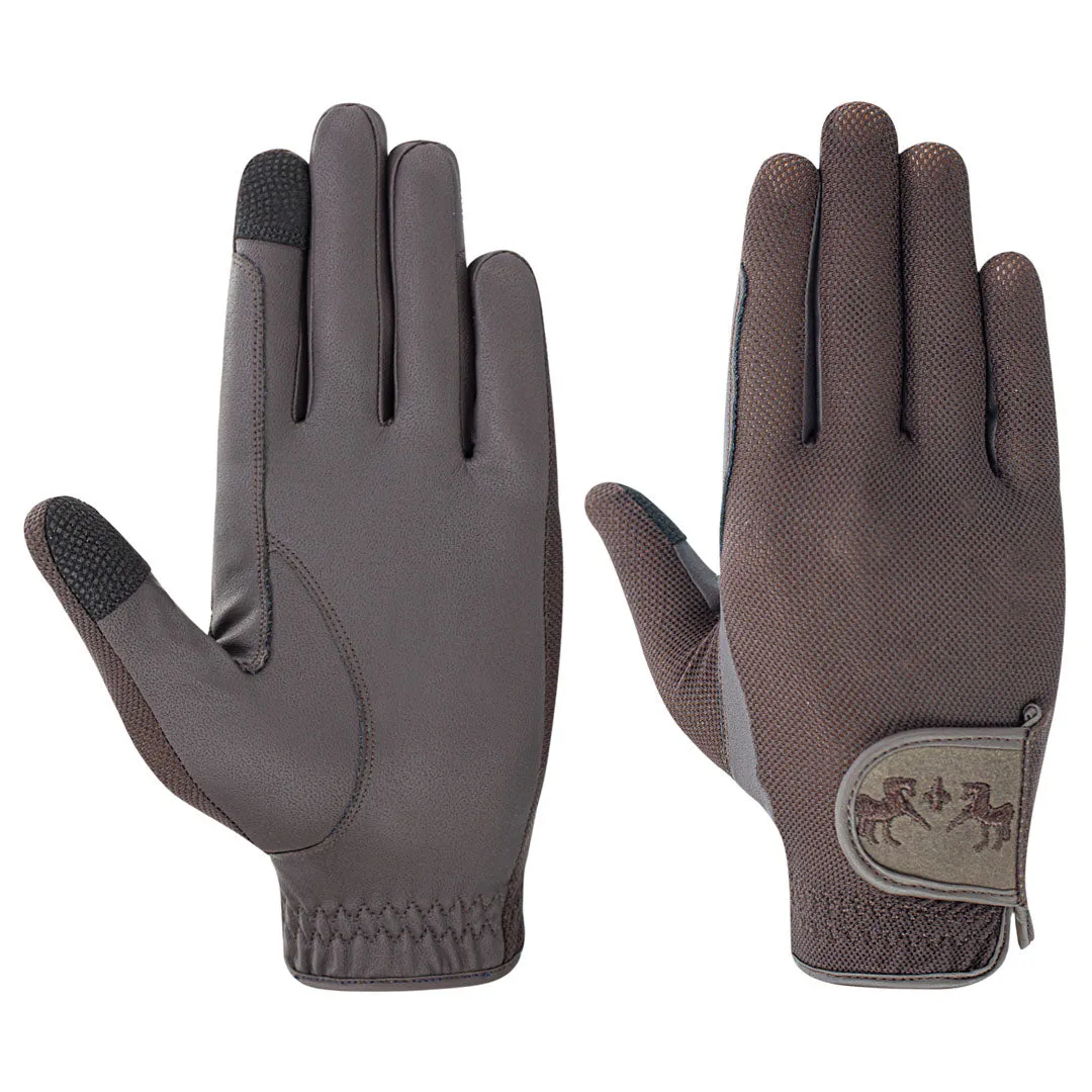 Equine Couture Aerocool rijhandschoenen Zwart touchscreen