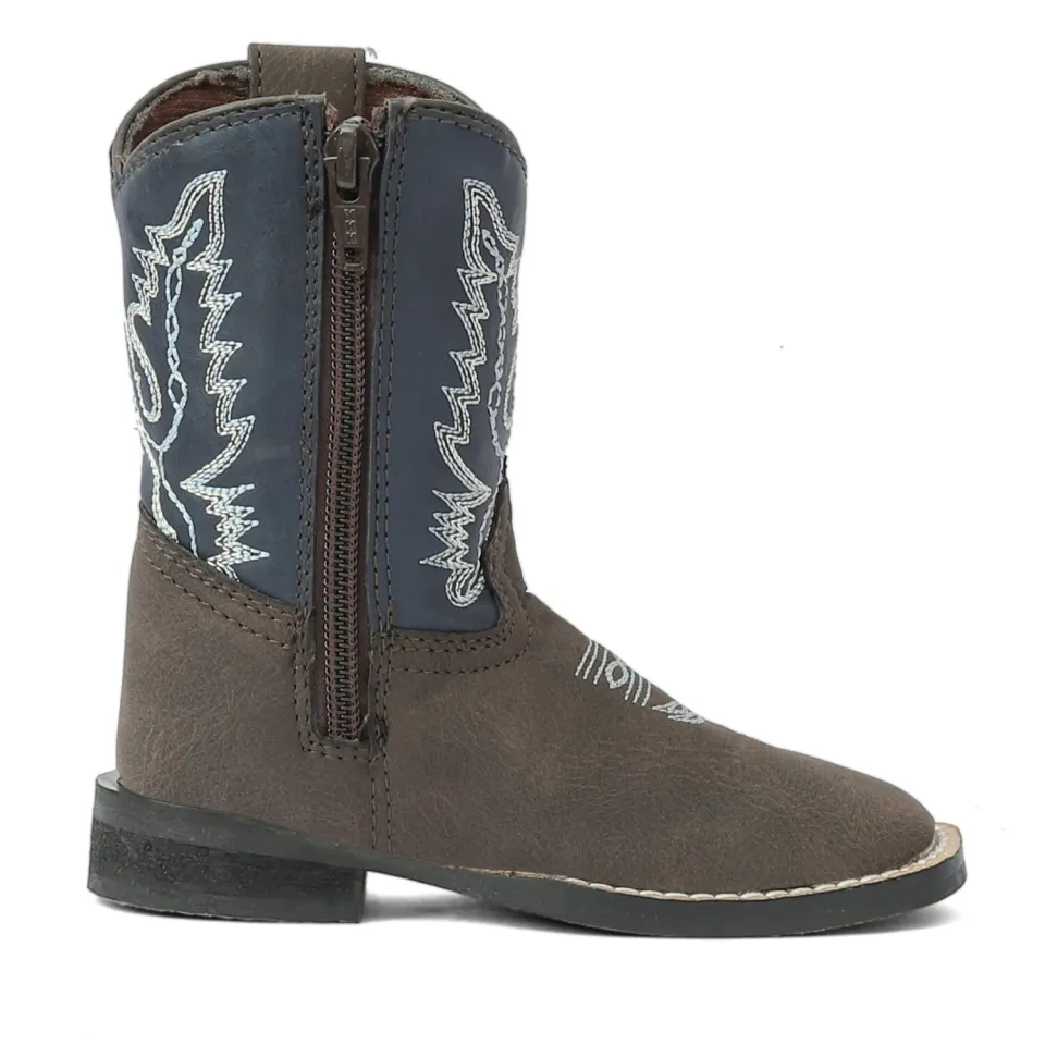 TuffRider Acadia peuter western laars bruin square toe