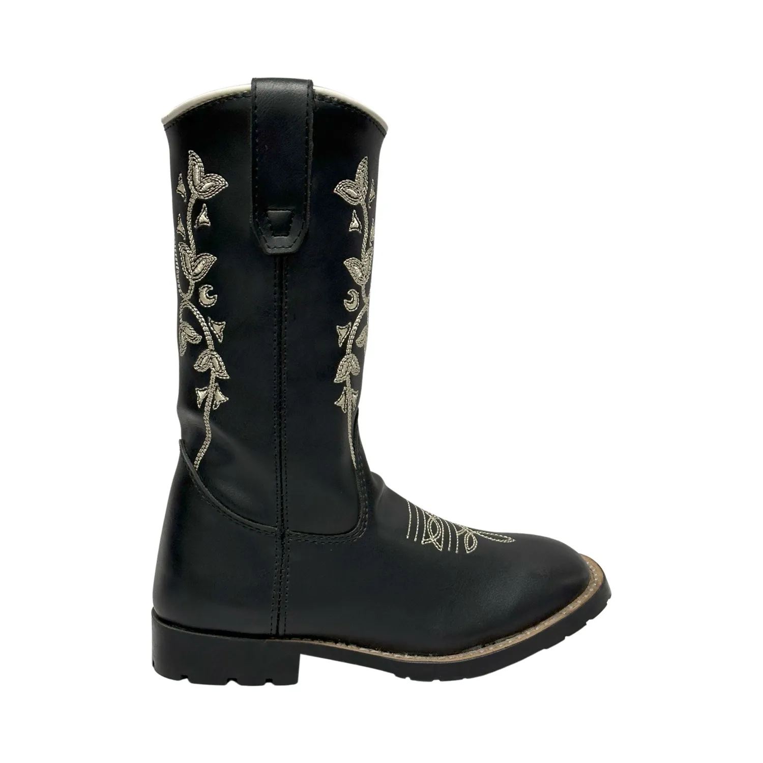 TuffRider Children's Black Floral western laars zwart bloemen