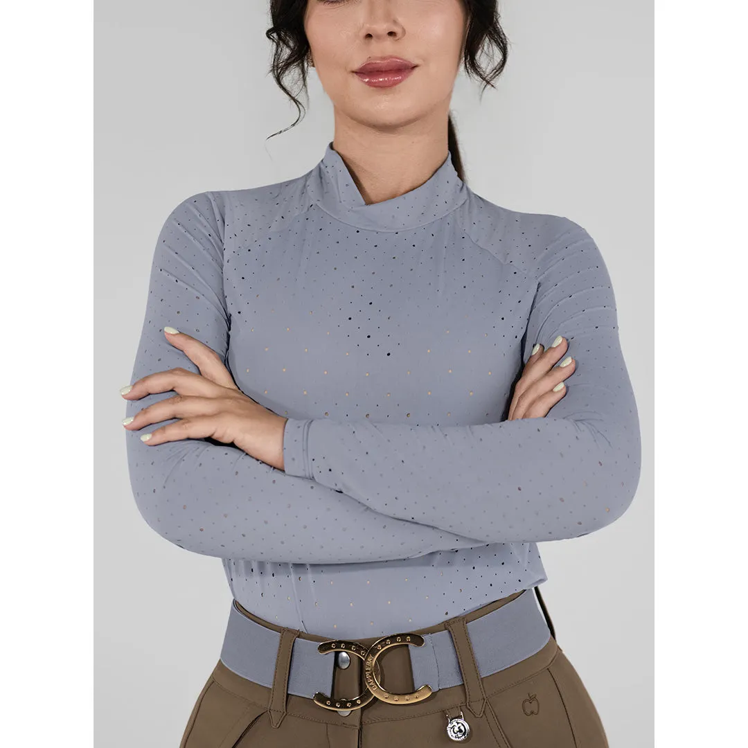 Dapplebay Aircut Mock Neck LS rijshirt SAGE koelend