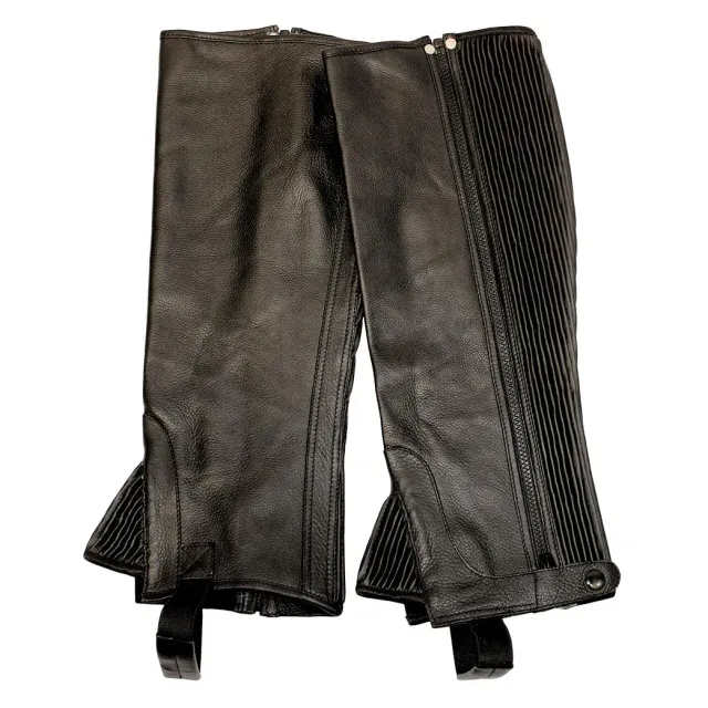 TuffRider Plus Rider chaps Zwart leer Wide