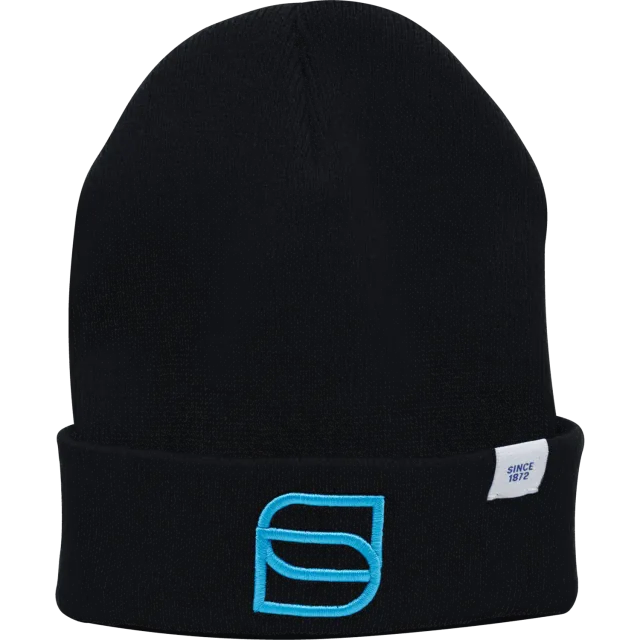 HS Sprenger Beanie Muts Zwart Dubbellaags Gebreid