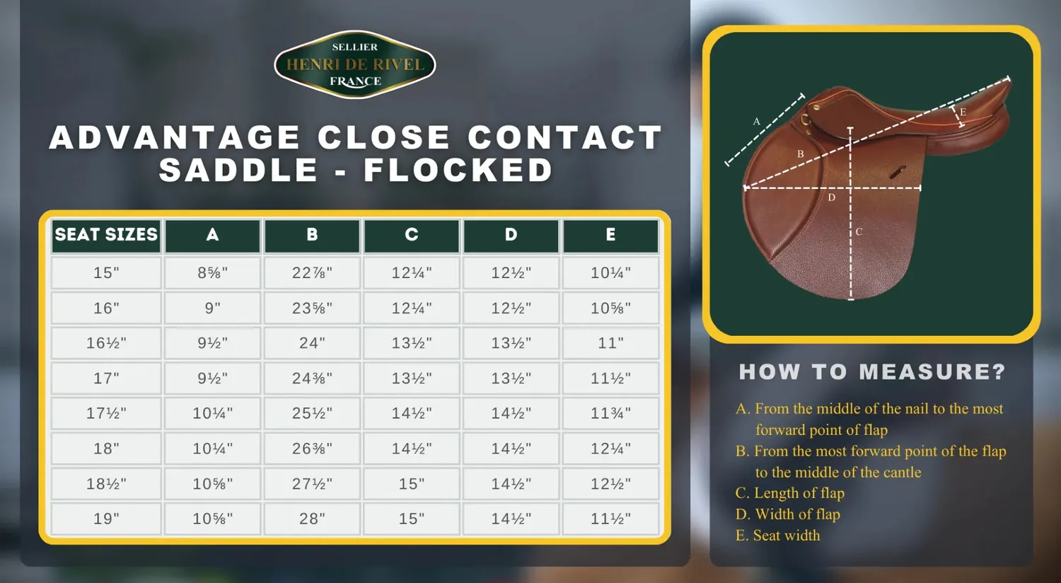 Henri de Rivel Advantage Close Contact springzadel Australian Nut 17 wol