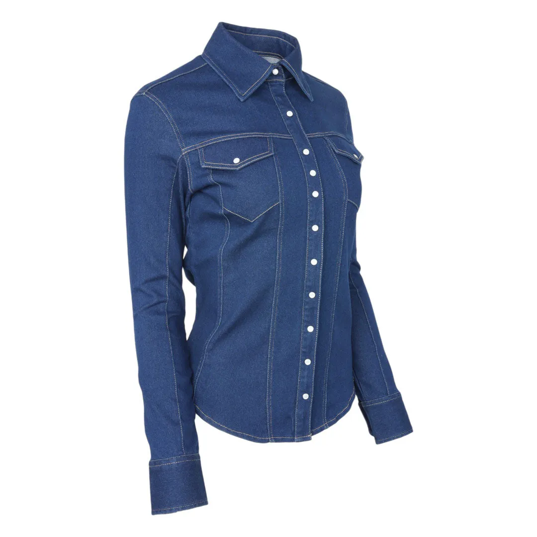TuffRider Cody western blouse dames denim stretch