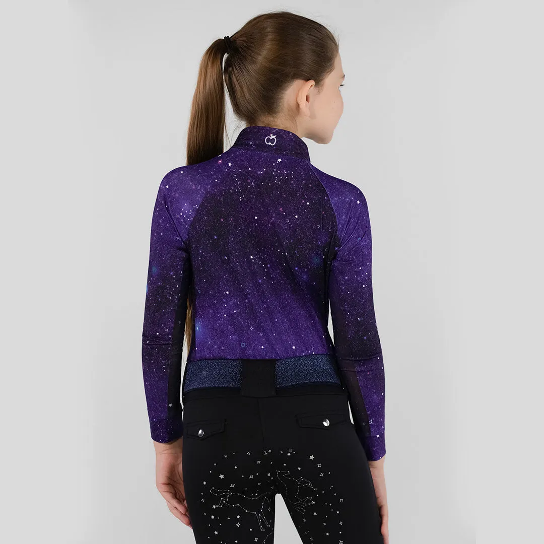 Dapplebay Constellation 1/4 Zip rijshirt kids Navy